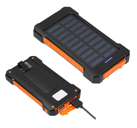 Batterie solaire portable Helio 5000 mAh avec lampe et crochet