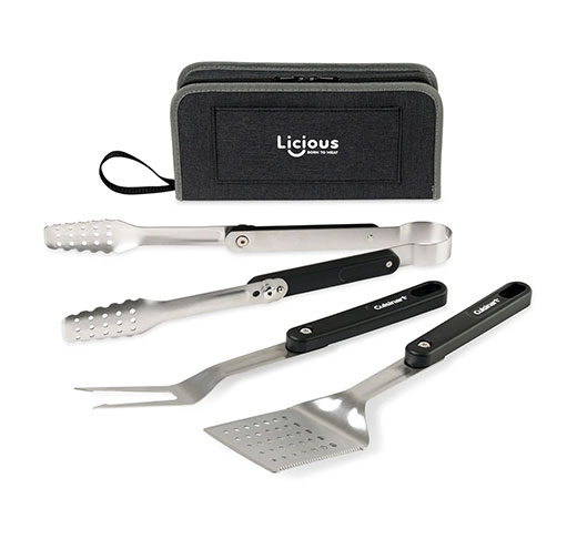 Ensemble 4 ustensiles de barbecue pliants Cuisinart avec étui de transport