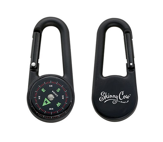 Mousqueton boussole avec personnalisation logo gravure laser