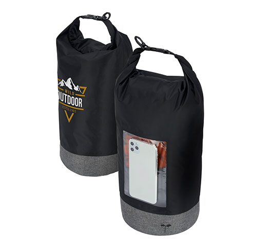 Sac étanche 10L rPET avec fenêtre tactile, personnalisé avec votre logo
